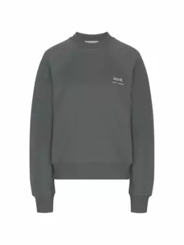 Хлопковый свитшот с логотипом AMI PARIS, зелёный