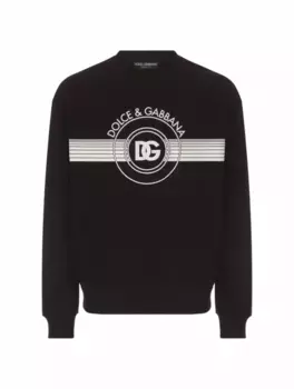 Хлопковый свитшот с логотипом Dolce&Gabbana, черный