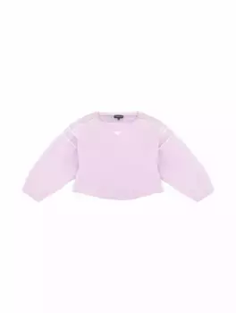 Хлопковый свитшот с логотипом EMPORIO ARMANI, фиолетовый