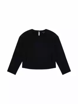 Хлопковый свитшот с логотипом EMPORIO ARMANI, тёмно-синий