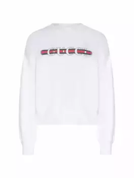 Хлопковый свитшот с логотипом Gucci, белый