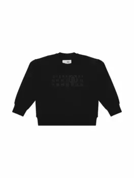 Хлопковый свитшот с логотипом MM6 MAISON MARGIELA, черный