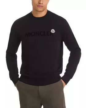 Хлопковый свитшот с логотипом Moncler, черный
