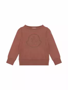 Хлопковый свитшот с логотипом Moncler, розовый