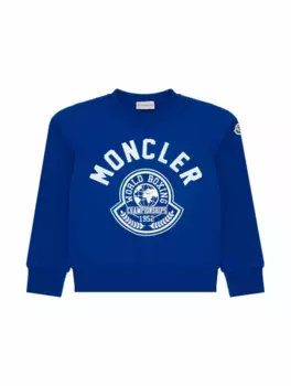 Хлопковый свитшот с логотипом Moncler, синий