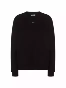 Хлопковый свитшот с логотипом Off-White, черный
