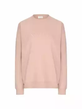 Хлопковый свитшот с логотипом Saint Laurent, бежевый