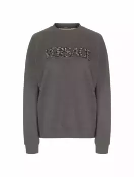 Хлопковый свитшот с логотипом Versace, серый