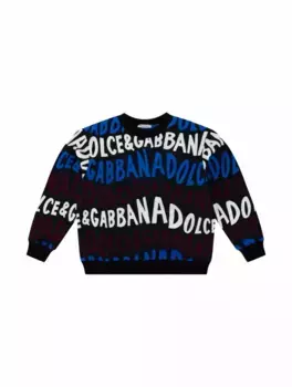 Хлопковый свитшот с монограммой Dolce&Gabbana, мультиколор