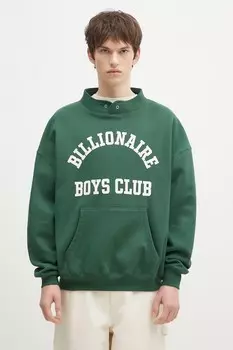 Хлопковый свитшот с воротником стойкой Billionaire Boys Club, зеленый