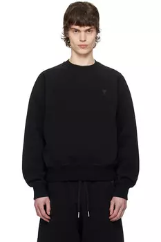 Хлопковый тонированный свитшот Ami de Coeur Ami Paris, черный