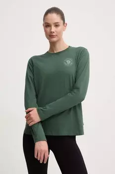 Хлопковый топ 1960-го года с длинными рукавами и логотипом Fjallraven, бирюзовый