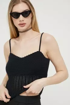 Хлопковый топ Abercrombie & Fitch, черный