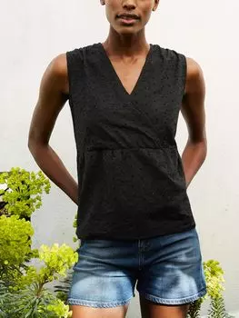 Хлопковый топ Baukjen Kloe Cutwork, черный