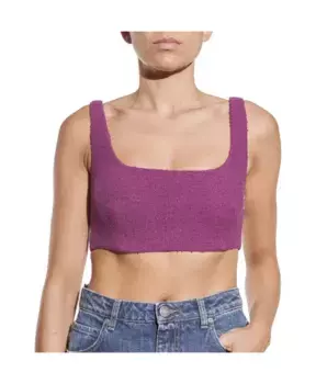 Хлопковый топ без рукавов букле Pinko, фиолетовый