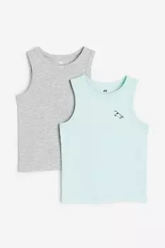 Хлопковый топ без рукавов из двух частей H&M