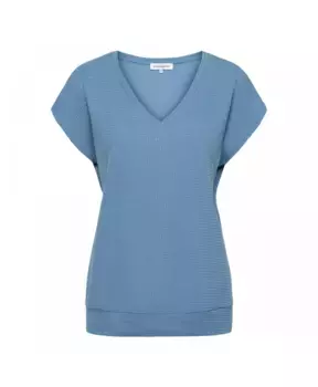 Хлопковый топ без рукавов с v образным вырезом &Co Woman, синий