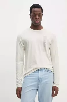 Хлопковый топ Calvin Klein с длинными рукавами, зеленый