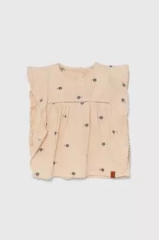 Хлопковый топ для малышей United Colors of Benetton, бежевый