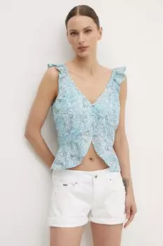 Хлопковый топ EMILIA Pepe Jeans, синий