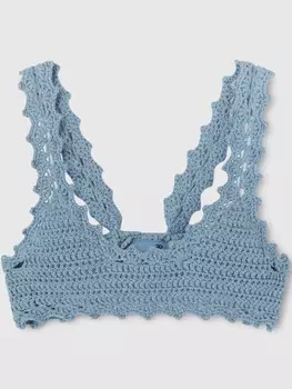 Хлопковый топ Ermanno Scervino, синий