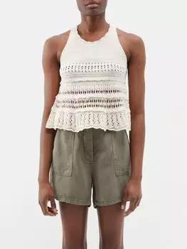 Хлопковый топ fico, связанный крючком. Marant Etoile, бежевый