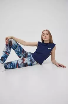 Хлопковый топ Fila, темно-синий