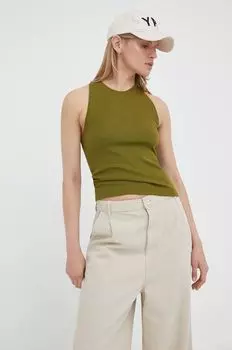 Хлопковый топ G-Star Raw, зеленый