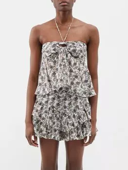 Хлопковый топ gabao с воротником-халтером Marant Etoile, бежевый