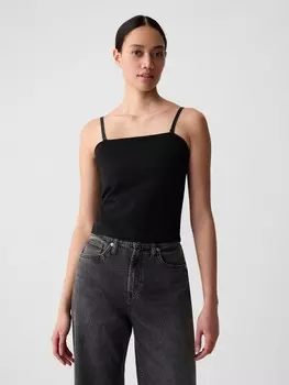 Хлопковый топ Gap, черный