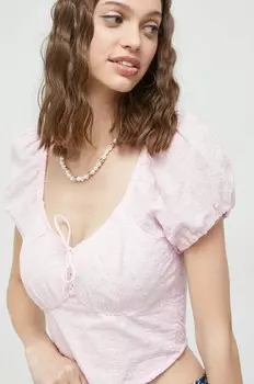 Хлопковый топ Hollister Co., розовый