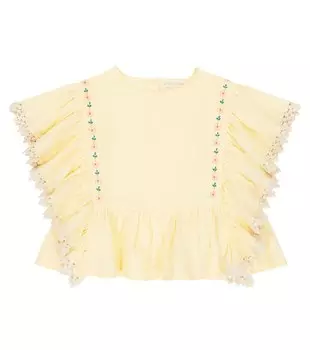 Хлопковый топ Ines с вышивкой Louise Misha, желтый