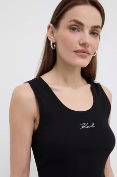 Хлопковый топ Karl Lagerfeld, черный