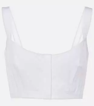 Хлопковый топ-кроп Alaa, Blanc