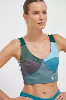 Хлопковый топ Ksenia Schnaider adidas Originals, зеленый
