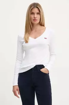 Хлопковый топ Levi's с длинными рукавами, белый