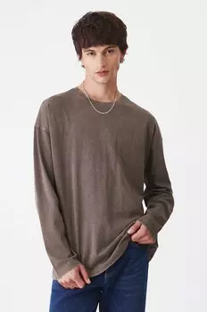 Хлопковый топ Medicine с длинными рукавами, коричневый