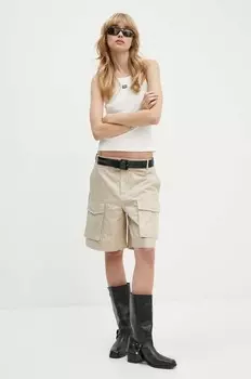 Хлопковый топ Moschino Jeans, бежевый