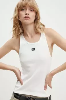 Хлопковый топ Moschino Jeans, бежевый