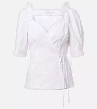 Хлопковый топ-накидка с добавками Carolina Herrera, белый
