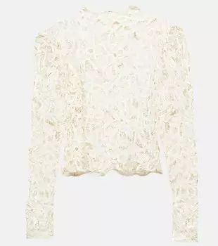 Хлопковый топ neline с цветочной вышивкой Isabel Marant, белый