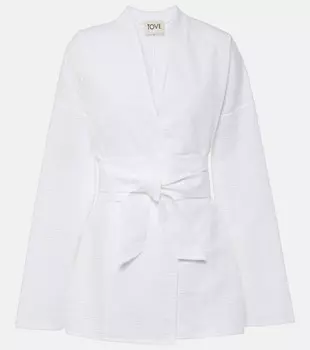 Хлопковый топ-обертка Arya Tove, белый