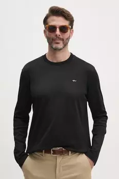 Хлопковый топ Paul&Shark с длинными рукавами, черный