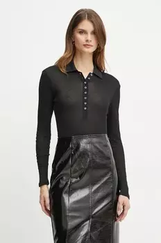 Хлопковый топ Pinko с длинными рукавами, черный