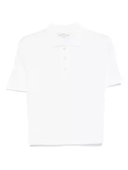 Хлопковый топ-поло Vince, белый