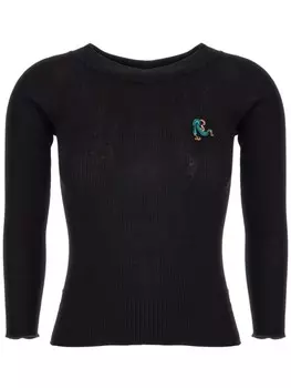 Хлопковый топ Rochas, черный