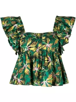 Хлопковый топ Romi с цветочным принтом Ulla Johnson, мультиколор