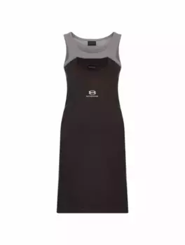 Хлопковый топ с эффектом многослойности Balenciaga, мультиколор