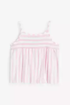 Хлопковый топ с бретелями H&M, розовый