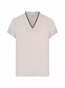 Хлопковый топ с цепью мониль Brunello Cucinelli